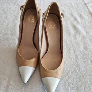 Stuart Weitzman Tan and White Women's Heels